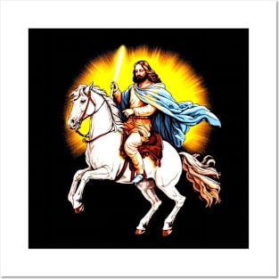 Jesus riding a horse Posters and Art